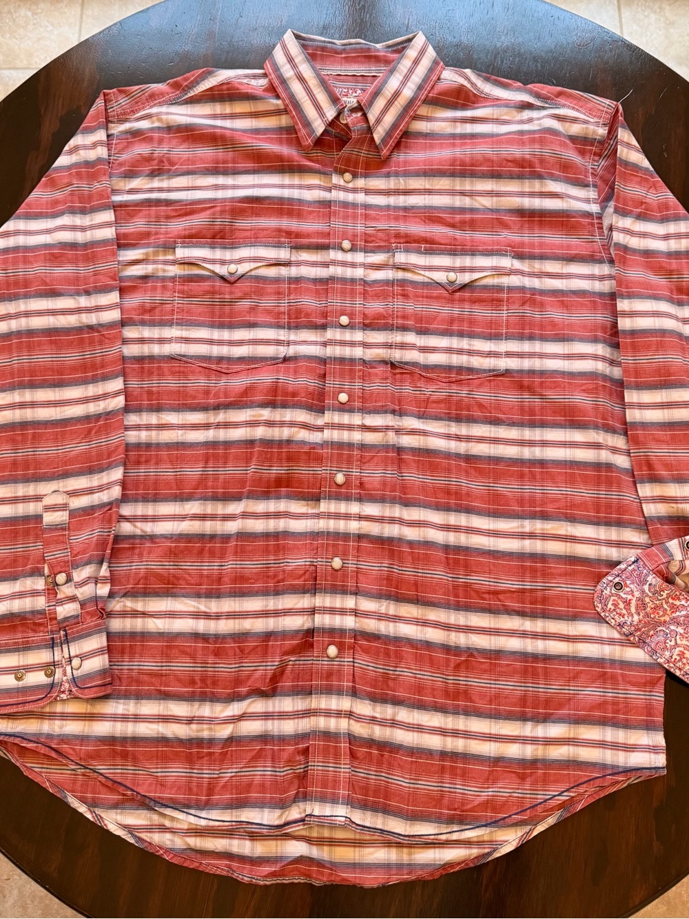 Men's Panhandle Red Striped Button-Up Shirt